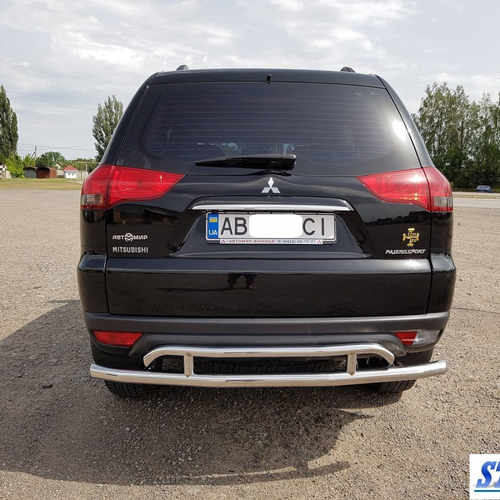 Захист заднього бампера подвійна для Міцубіші Паджеро Спорт 08-15
