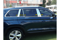 Молдинги на дверні стійки (нерж.) для Skoda Kodiaq 2016+