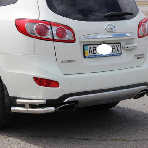 Захист заднього бампера кути подвійні для Hyundai Santa Fe 06-12