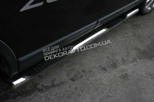 Пороги труба з 2-ма проступами під ногу для Mazda CX-9 2008+
