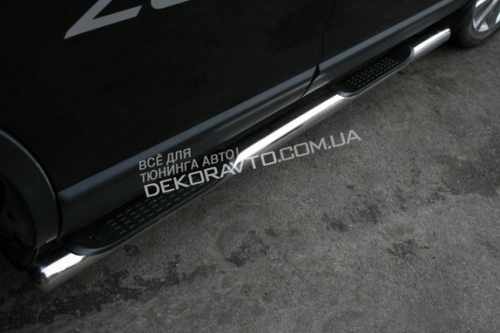 Пороги труба з 2-ма проступами під ногу для Mazda CX-9 2008+