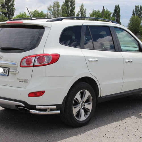 Захист заднього бампера кути подвійні для Hyundai Santa Fe 06-12
