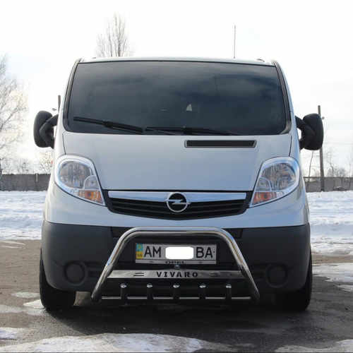 Кенгурятник з написом і грилем D60 для Opel Vivaro 2004-2014 (WT004)