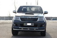 Захист переднього бампера подвійний для Toyota Hilux 2012-2015