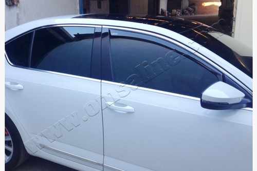 Верхня окантовка вікон (4 шт, нерж) для Skoda Octavia A7 2013-