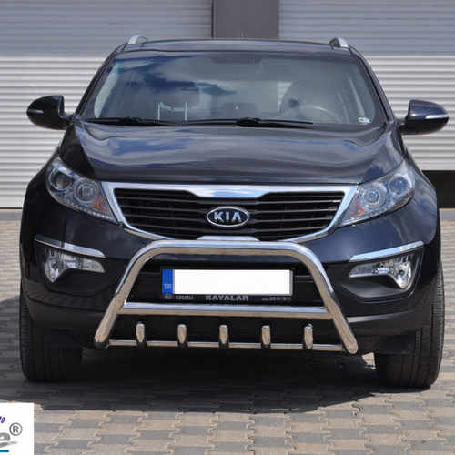 Кенгурятник з перемичкою і грилем D60 для Kia Sportage 2010-2015