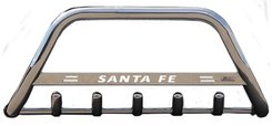 Кенгурятник с надписью и грилем D60 для Hyundai Santa Fe 2013-2018 (WT004)