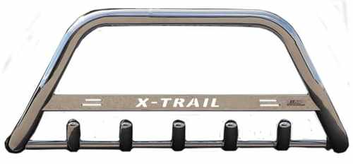Кенгурятник з написом і грилем D60 для Nissan X-Trail 2001-2006 (WT004)