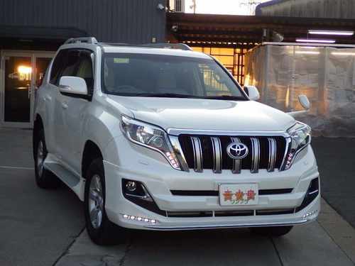 Спідниця переднього бампера (чорна) з LED для Toyota Land Cruiser Prado 150 2013-2017
