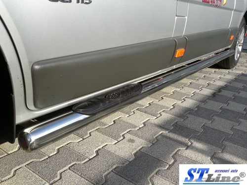 Пороги труба нерж. для Opel Vivaro /довга база /Ø60