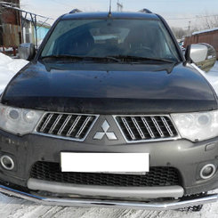 Захист переднього бампера труба (чорний метал) для Mitsubishi Pajero Sport 2008+/L200 2010+