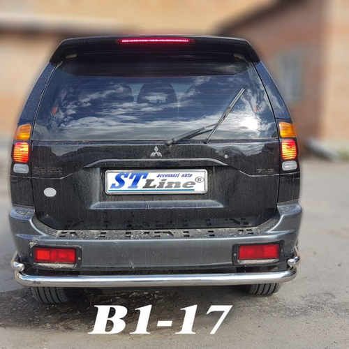 Захист заднього бампера з кутами для Mitsubishi Pajero Sport 1996-2008