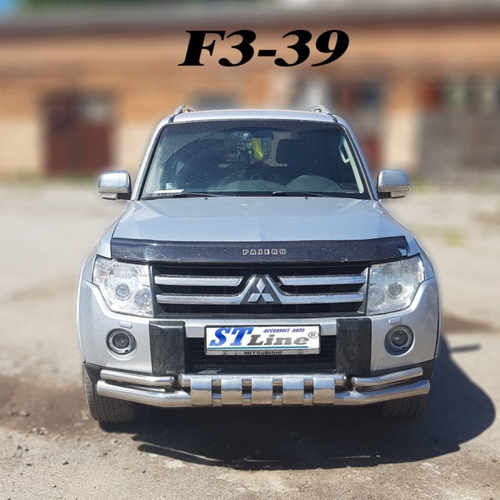 Захист переднього бампера подвійний для Mitsubishi Pajero Wagon 4 (2006+)