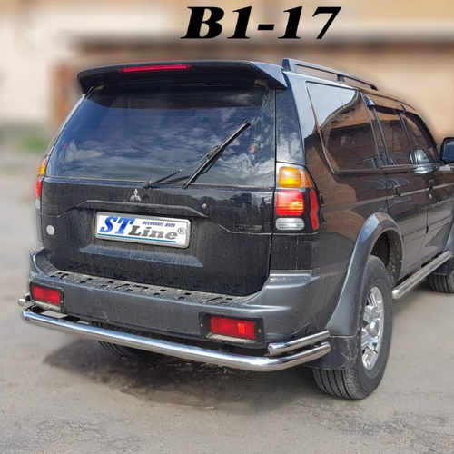 Захист заднього бампера з кутами для Mitsubishi Pajero Sport 1996-2008