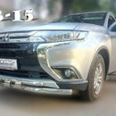 Захист переднього бампера подвійний для Mitsubishi Outlander 2015+