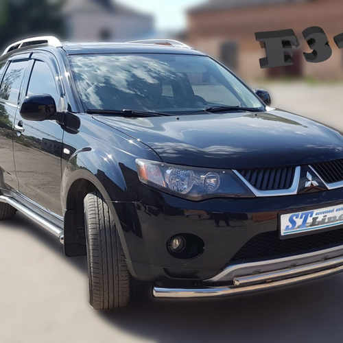 Захист переднього бампера подвійний для Mitsubishi Outlander XL 2006-2010