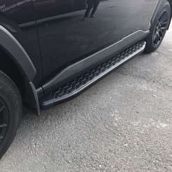 Пороги алюминиевые Omsa Line BlackLine Black для Toyota Rav4 2019+