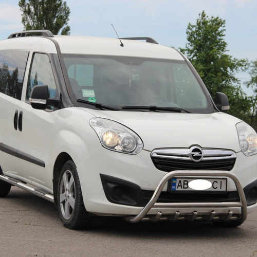 Кенгурятник з написом і грилем D51 для Opel Combo 2011+ (WT004)