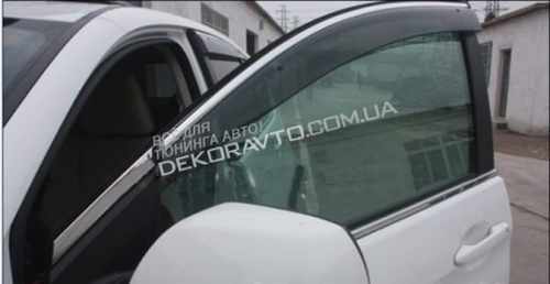 Дефлектори вікон вітровики з хром вставкою (нерж.) для Honda CRV 2012-2016
