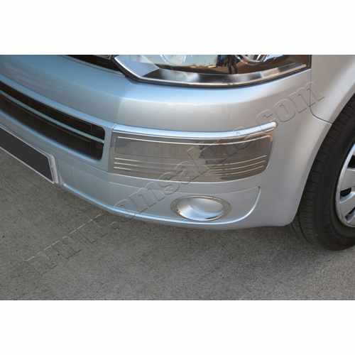 Хром накладки на передній бампер (нерж.) 2 шт. (Бровки) для VW T5 2003-2010 Omsa Line (Туреччина)
