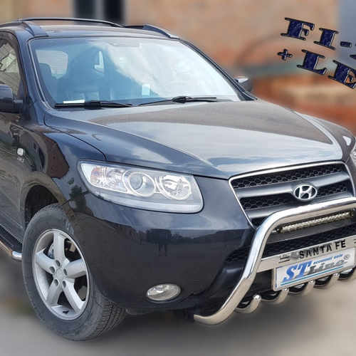 Кенгурятник з написом і грилем D60 для Hyundai Santa Fe 2006-2010 (WT004)