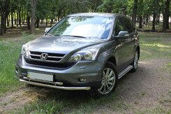 Захист передній подвійний (чорний метал) для Honda CR-V 2007-2012