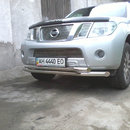 Захист передній подвійний (чорний метал) для Nissan Pathfinder/Navara 2005+