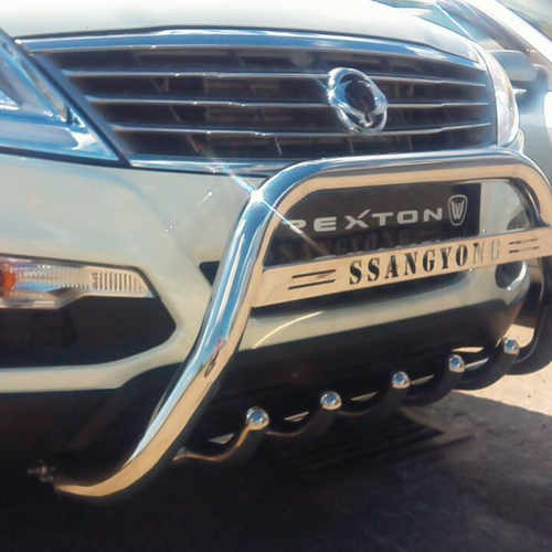 Кенгурятник з написом і грилем D51 для Ssang Yong Rexton 2012+ (WT004)