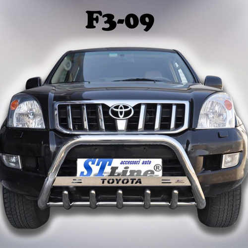 Кенгурятник з написом і грилем D51 для Toyota Prado 120 (WT004)