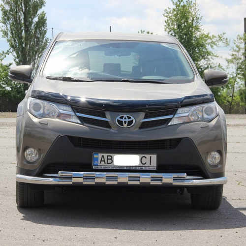 Захист переднього бампера подвійний з грилем для Toyota RAV4 2013-2016