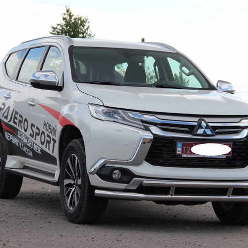 Захист переднього бампера подвійний для Mitsubishi Pajero Sport 2016+