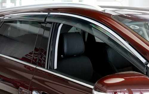 Дефлектори вікон вітровики з хром окантовкою (нерж.) для Kia Sorento UM 2015+