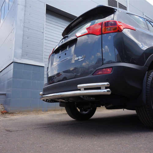 Захист заднього бампера (одинарна з куточками) d 60/42 для Toyota RAV4 2013-2019