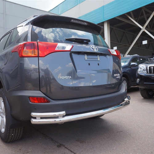 Захист заднього бампера (одинарна з куточками) d 60/42 для Toyota RAV4 2013-2019