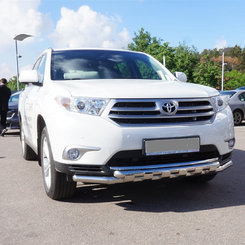Захист переднього бампера подвійний з захистом картера Can oto для Toyota Highlander 2010-2014