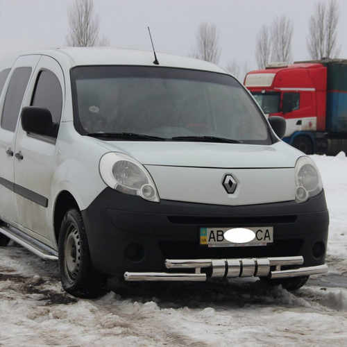 Передій захист подвійний з грилем для Renault Kangoo 08-
