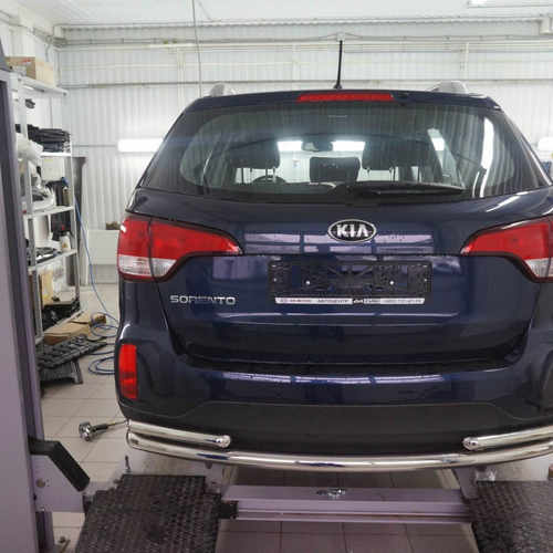 Захист задня труба з куточками Can oto для Kia Sorento 2013-2015