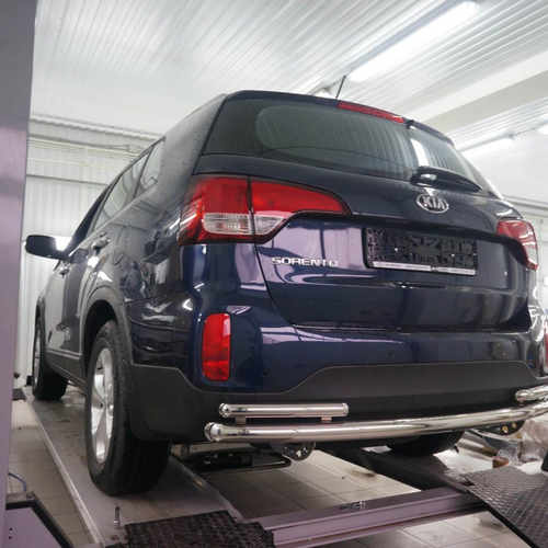 Захист задня труба з куточками Can oto для Kia Sorento 2013-2015