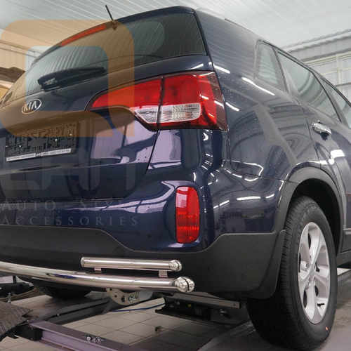 Захист задня труба з куточками Can oto для Kia Sorento 2013-2015
