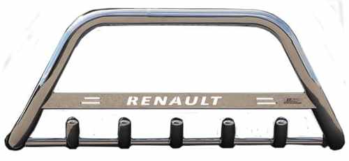 Кенгурятник з написом і грилем D60 для Renault Logan 2006-2012 (WT004)