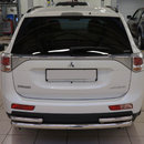Захист заднього бампера труба з куточками Mitsubishi Outlander 2012-2015, 2015+