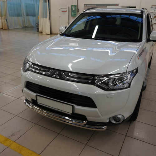 Захист переднього бампера подвійний для Mitsubishi Outlander 2012+