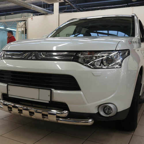 Захист переднього бампера подвійний з зубцями для Mitsubishi Outlander 2012+