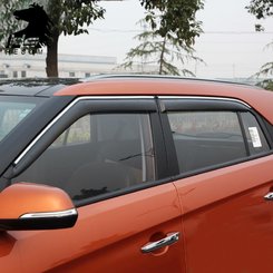 Дефлектори вікон вітровики з хром окантовкою з нерж. для Hyundai Creta / IX25