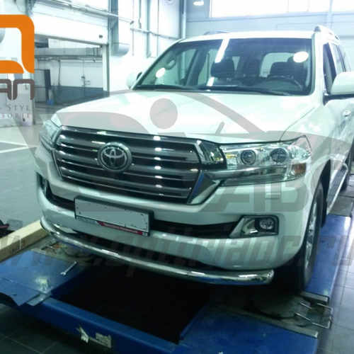 Захист переднього бампера Toyota Land Cruiser 200 (2008, 2015+)(крім Premium) (одинарний) d60