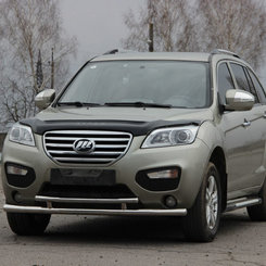 Захист переднього бампера подвійний для Lifan X 2011+