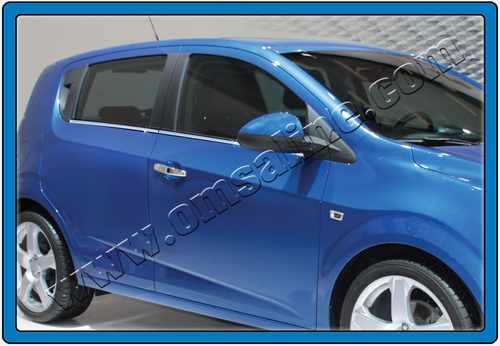 Хром нижні молдинги стекол (нерж.) для Chevrolet Aveo 2012+