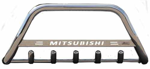 Кенгурятник з написом і грилем D60 для Mitsubishi Outlander 2010-2012 (WT004)