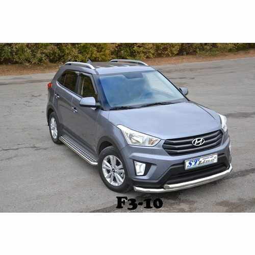 Захист переднього бампера подвійний для Hyundai Creta 2016-
