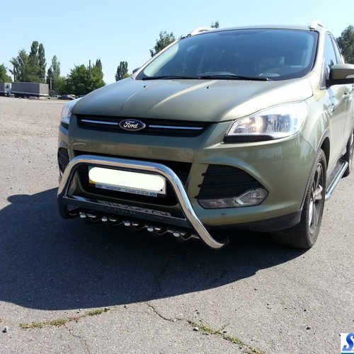Кенгурятник з написом і грилем D51 для Ford Kuga 2013+ (WT004)